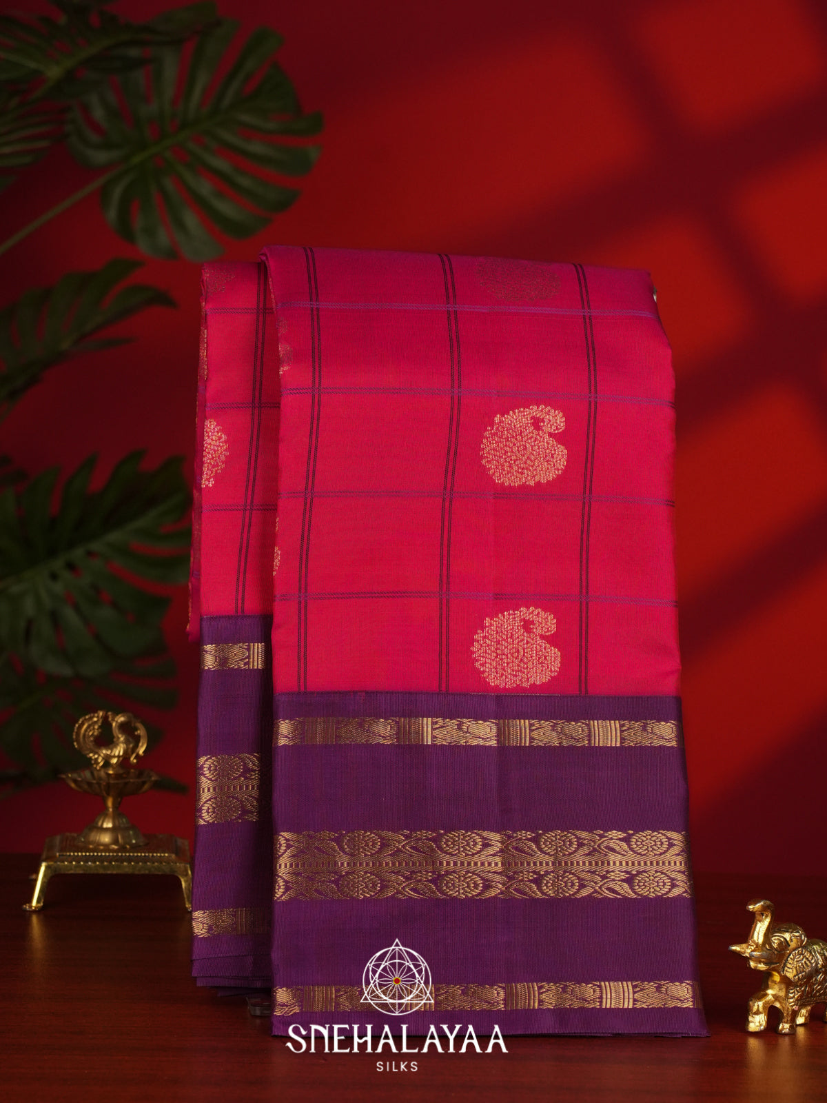 Rani Pink Kanjivaram Silk Saree