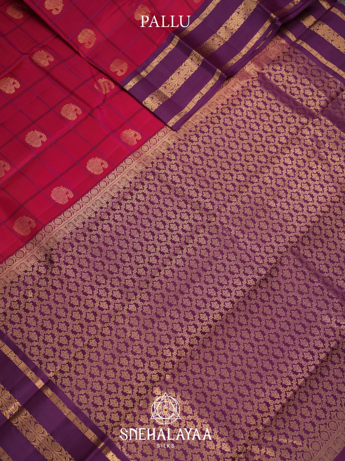 Rani Pink Kanjivaram Silk Saree