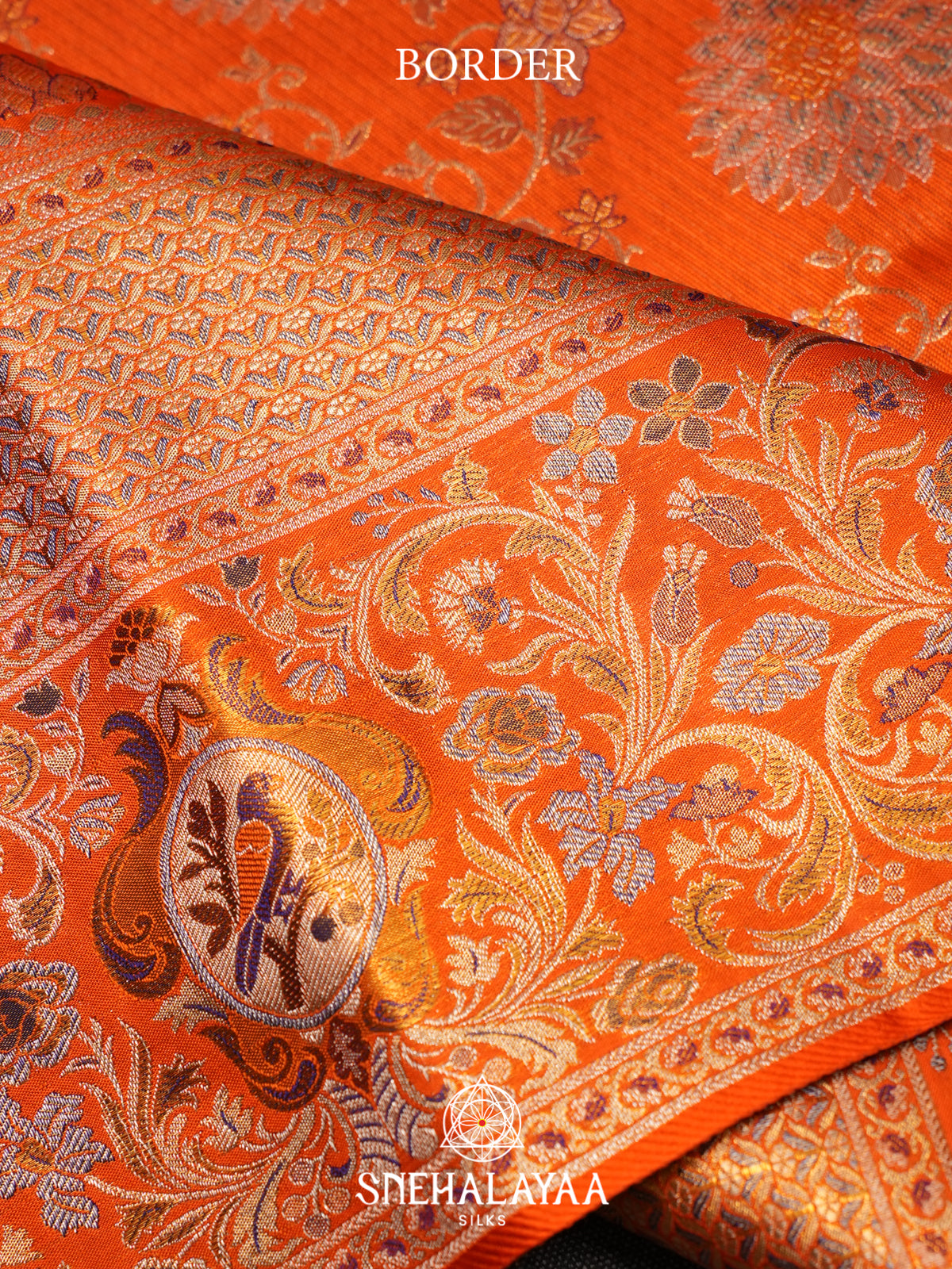 Orange Kanjivaram Silk Saree