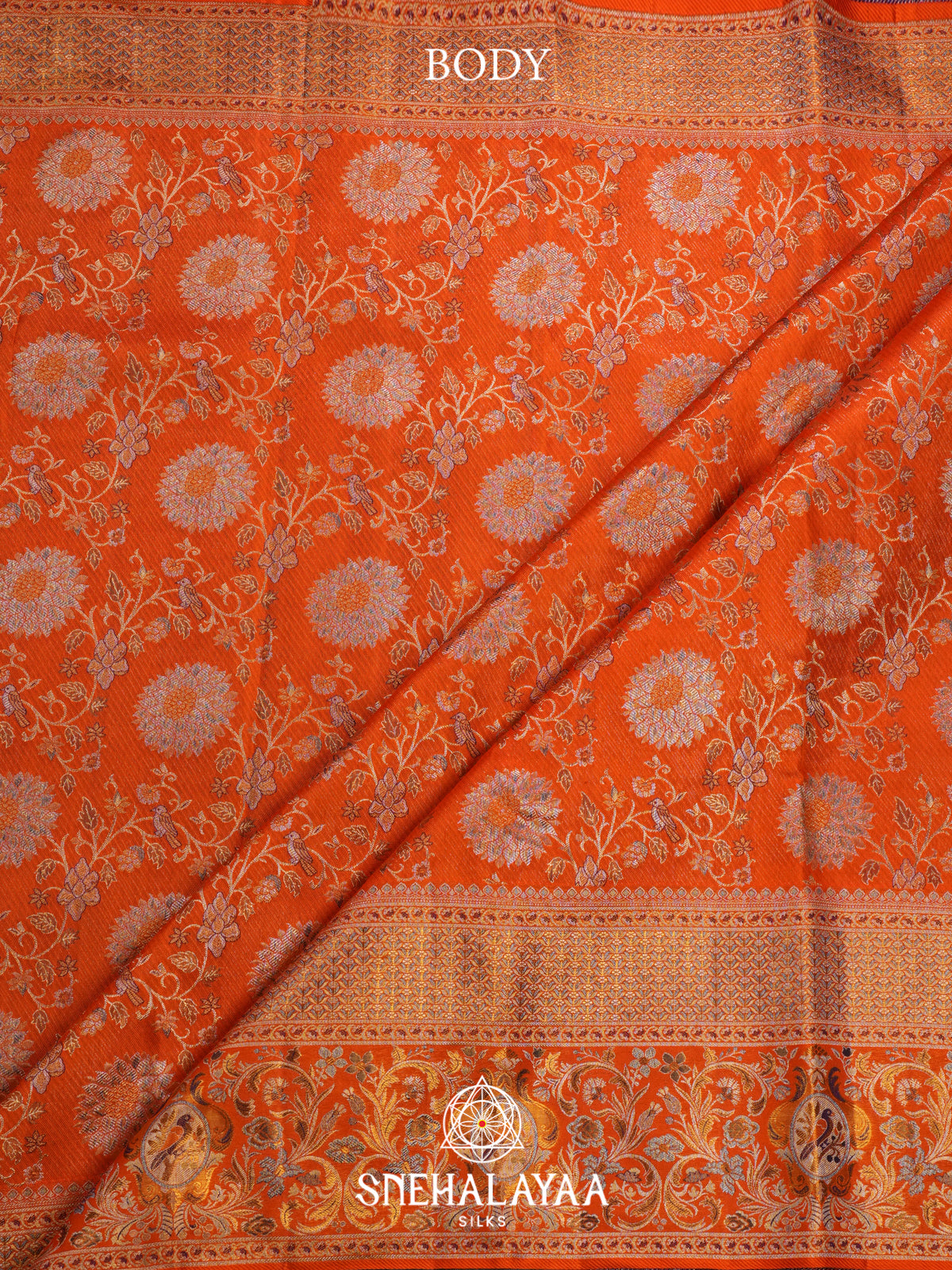 Orange Kanjivaram Silk Saree