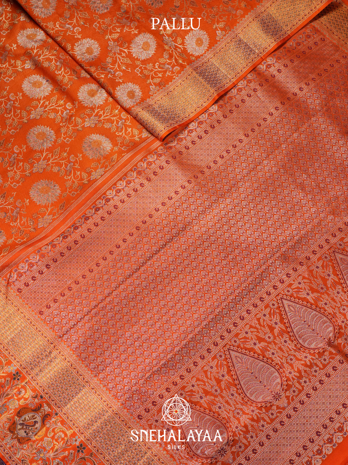 Orange Kanjivaram Silk Saree