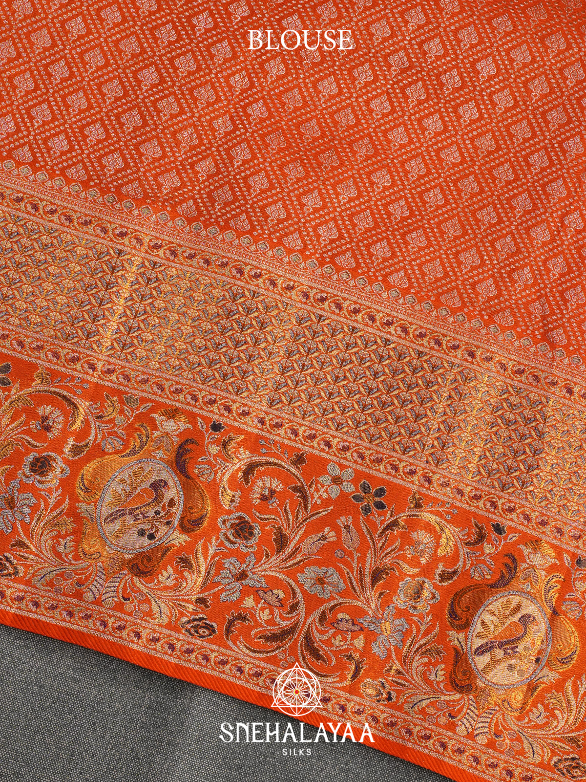 Orange Kanjivaram Silk Saree