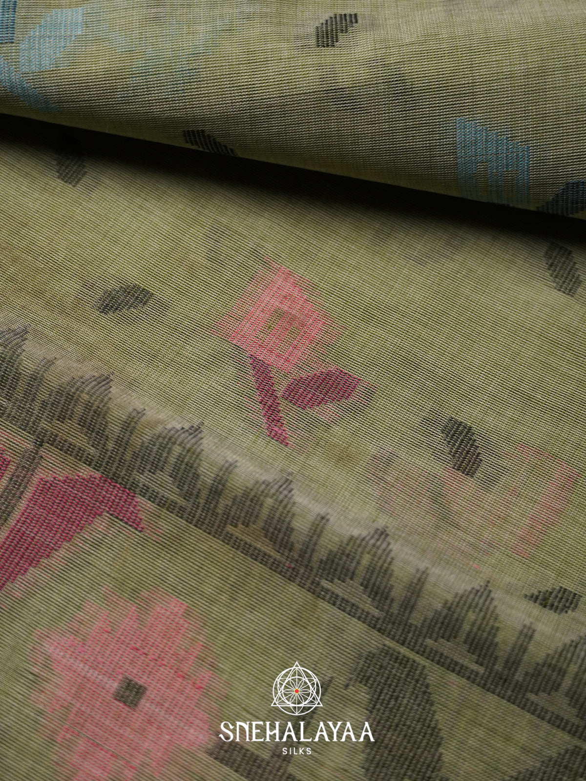 Green Bengal Cotton Jamdani Saree without Blouse