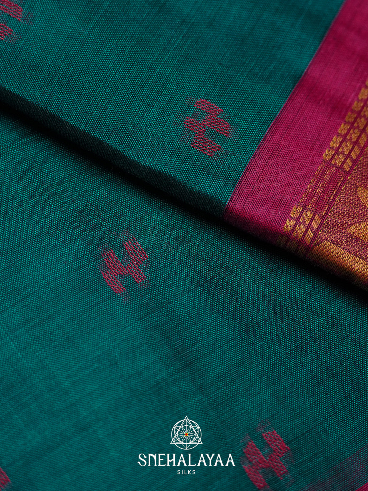 Peacock Green Bengal Cotton Saree