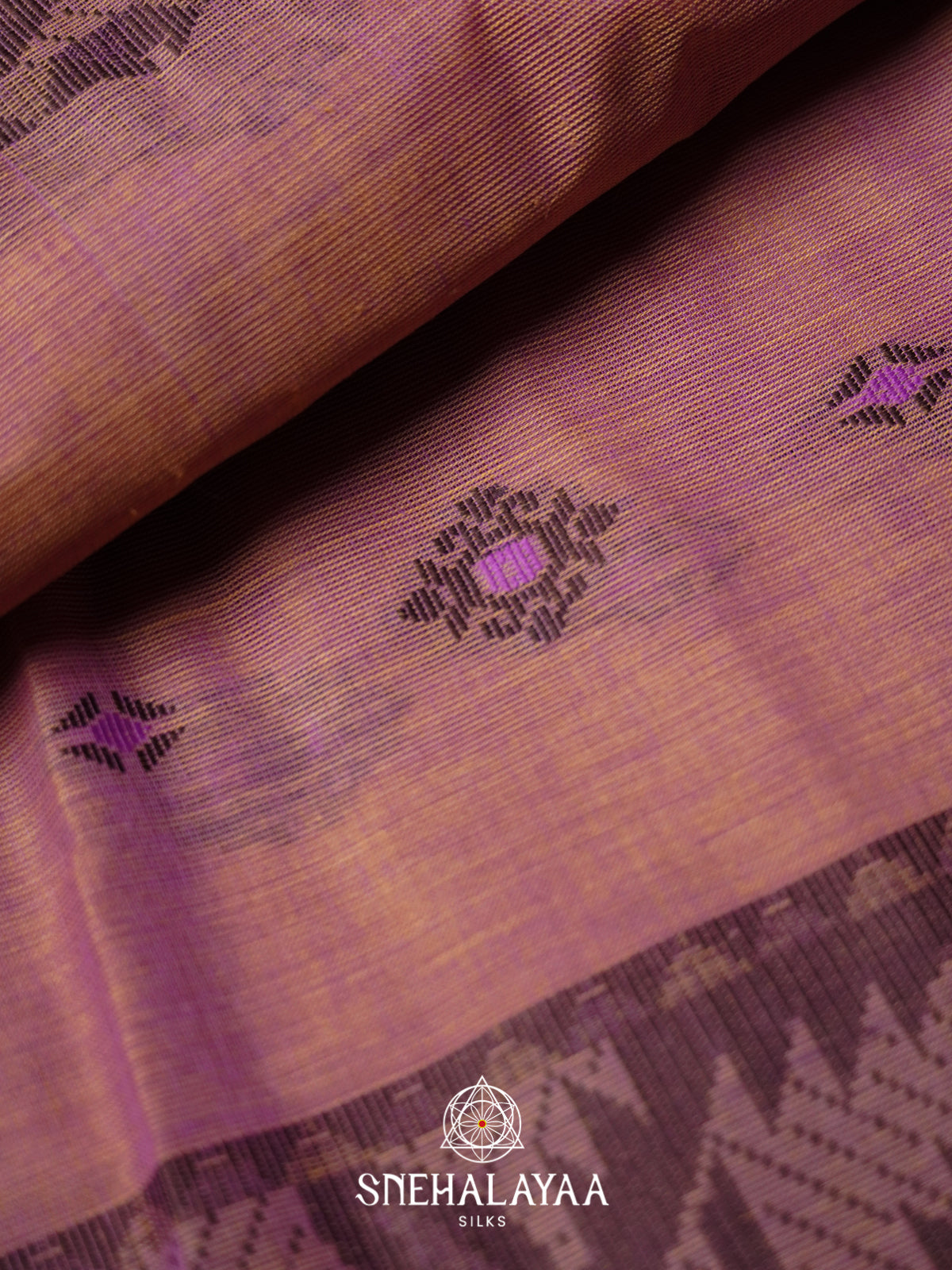 Onion Pink Bengal Cotton Jamdani Saree without Blouse
