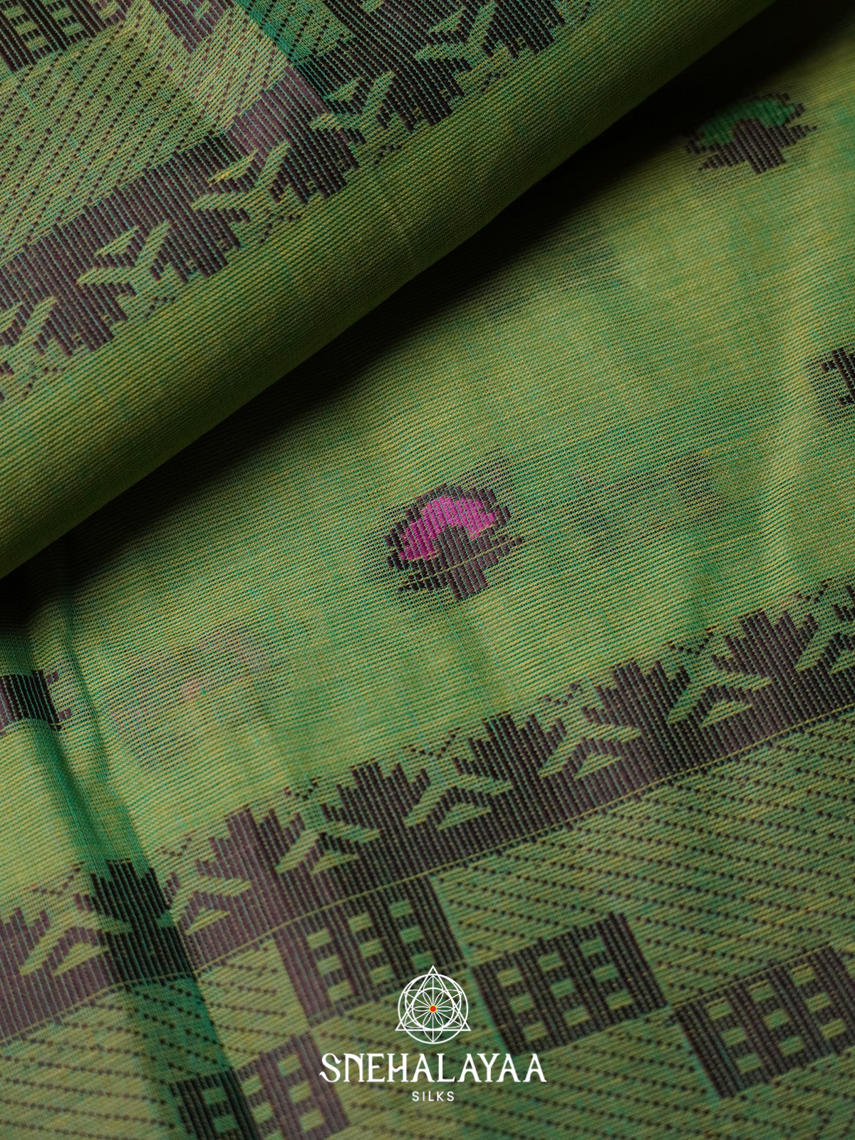 Green Bengal Cotton Jamdani Saree without Blouse