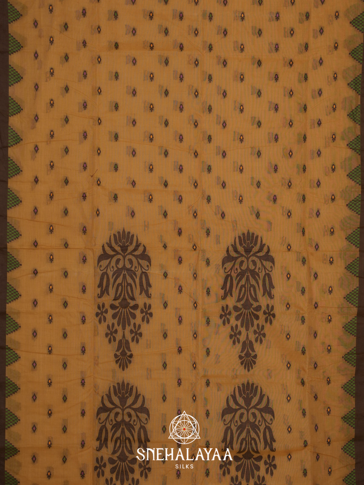 Yellow Bengal Cotton Jamdani Saree without Blouse