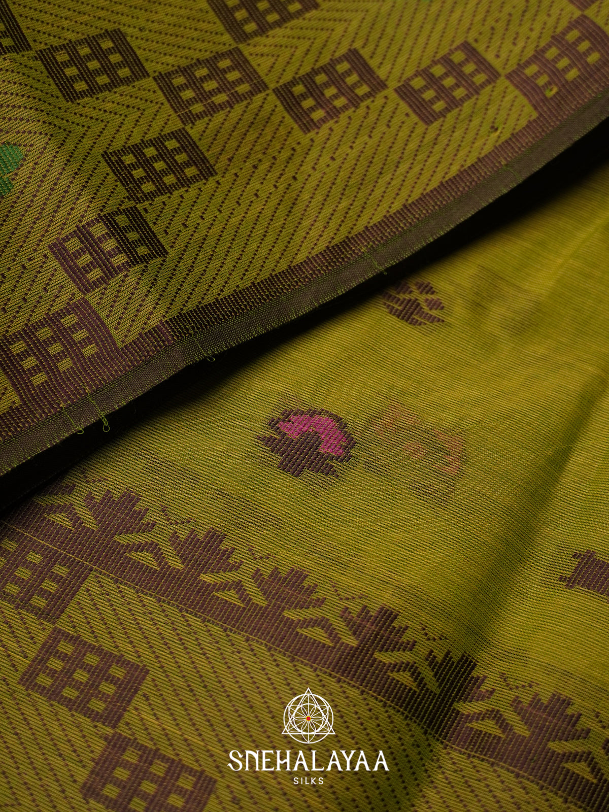 Mehendi Green Bengal Cotton Jamdani Saree without Blouse