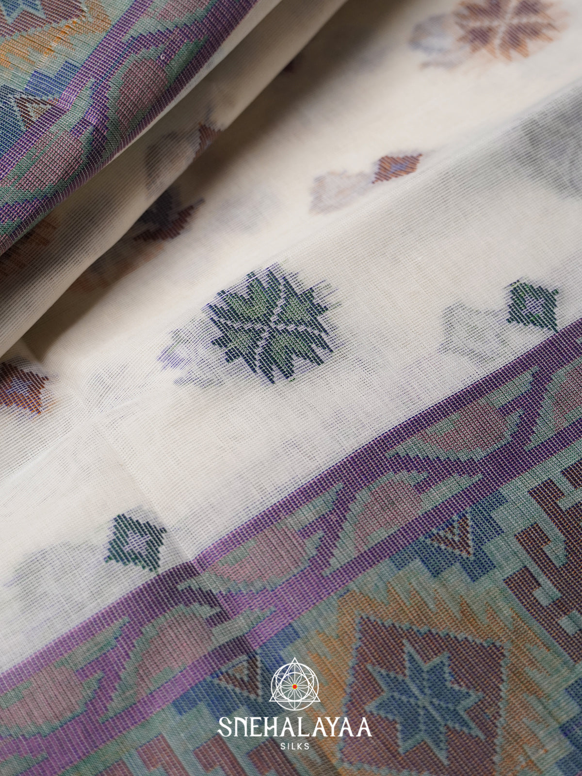 White Bengal Cotton Jamdani Saree without Blouse