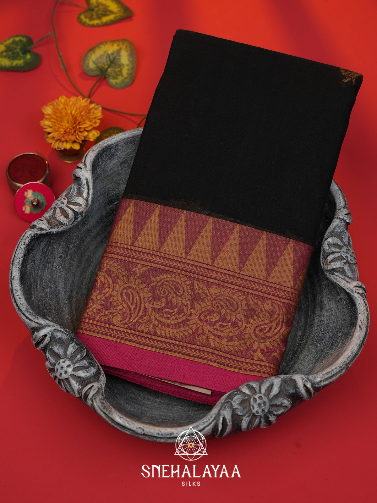 Black Bengal Cotton Saree
