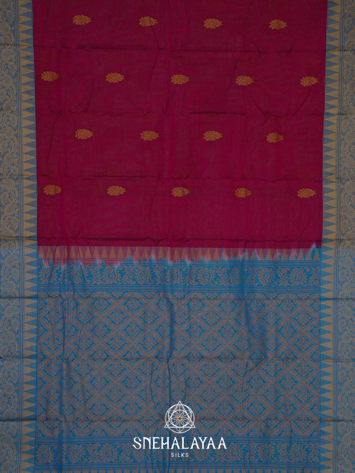 Magenta Bengal Cotton Saree