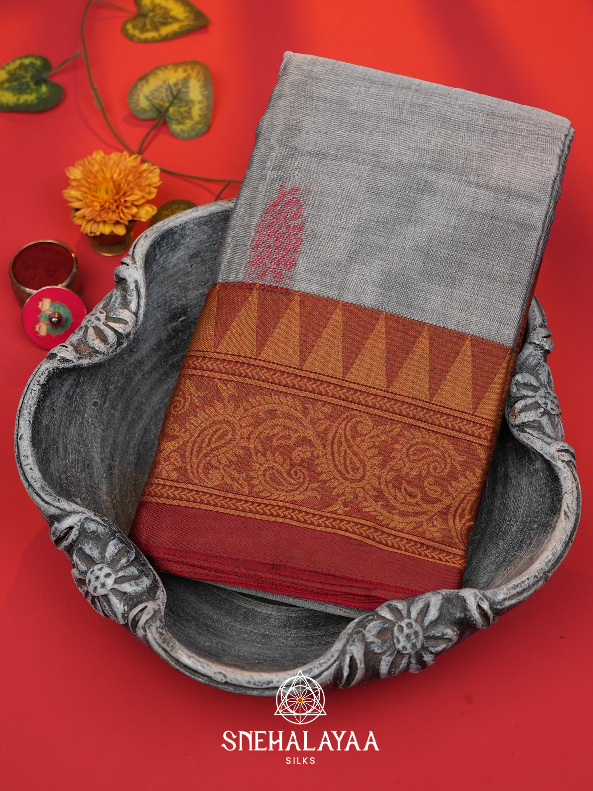Grey Bengal Cotton Saree