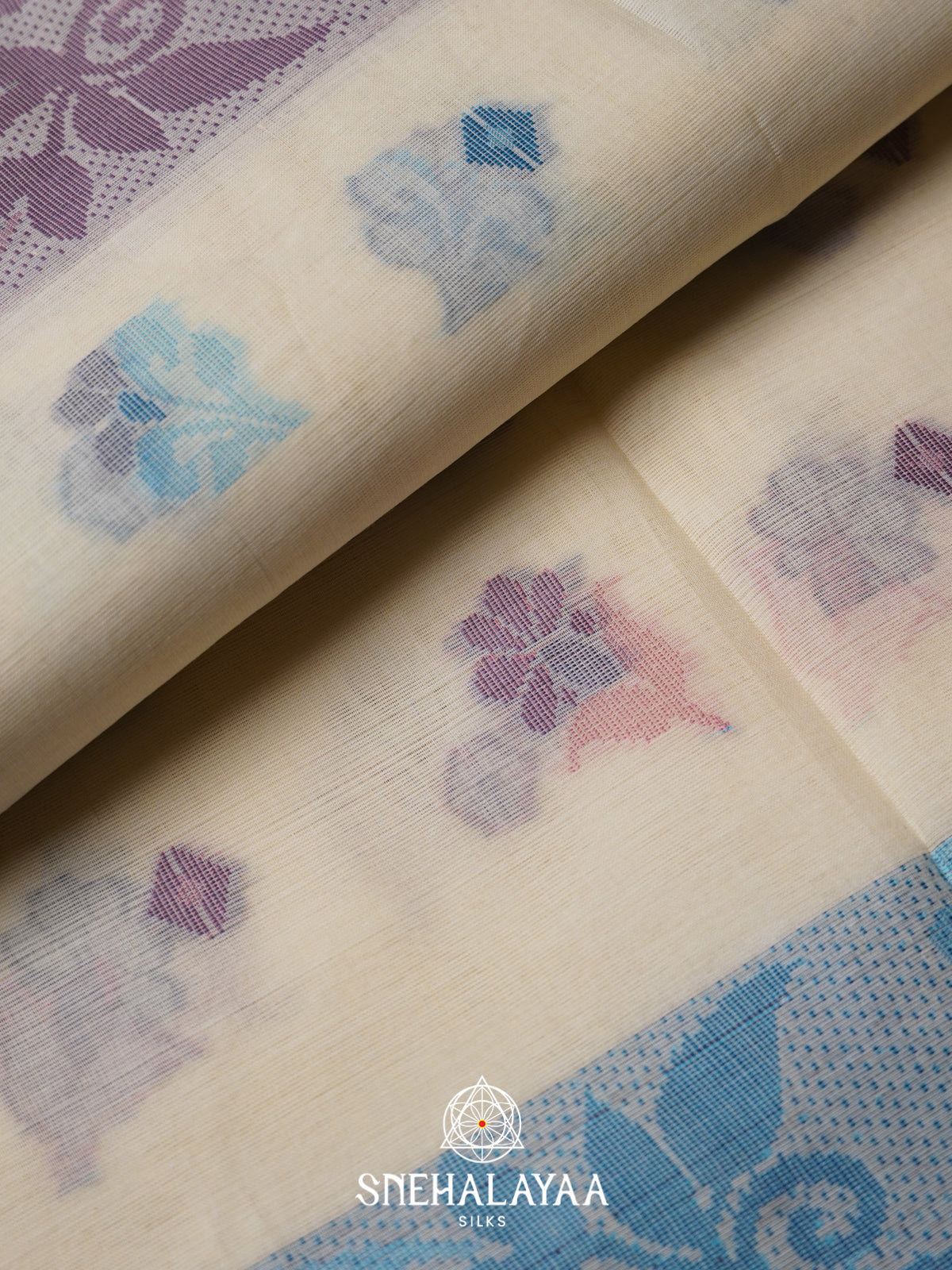 Cream Bengal Cotton Jamdani Saree without Blouse