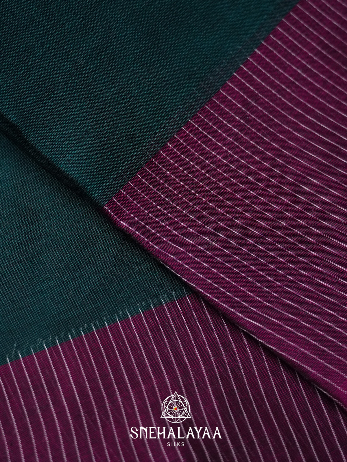 Bottle Green Bengal Cotton Saree