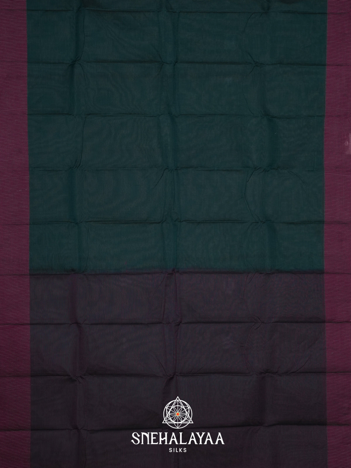 Bottle Green Bengal Cotton Saree