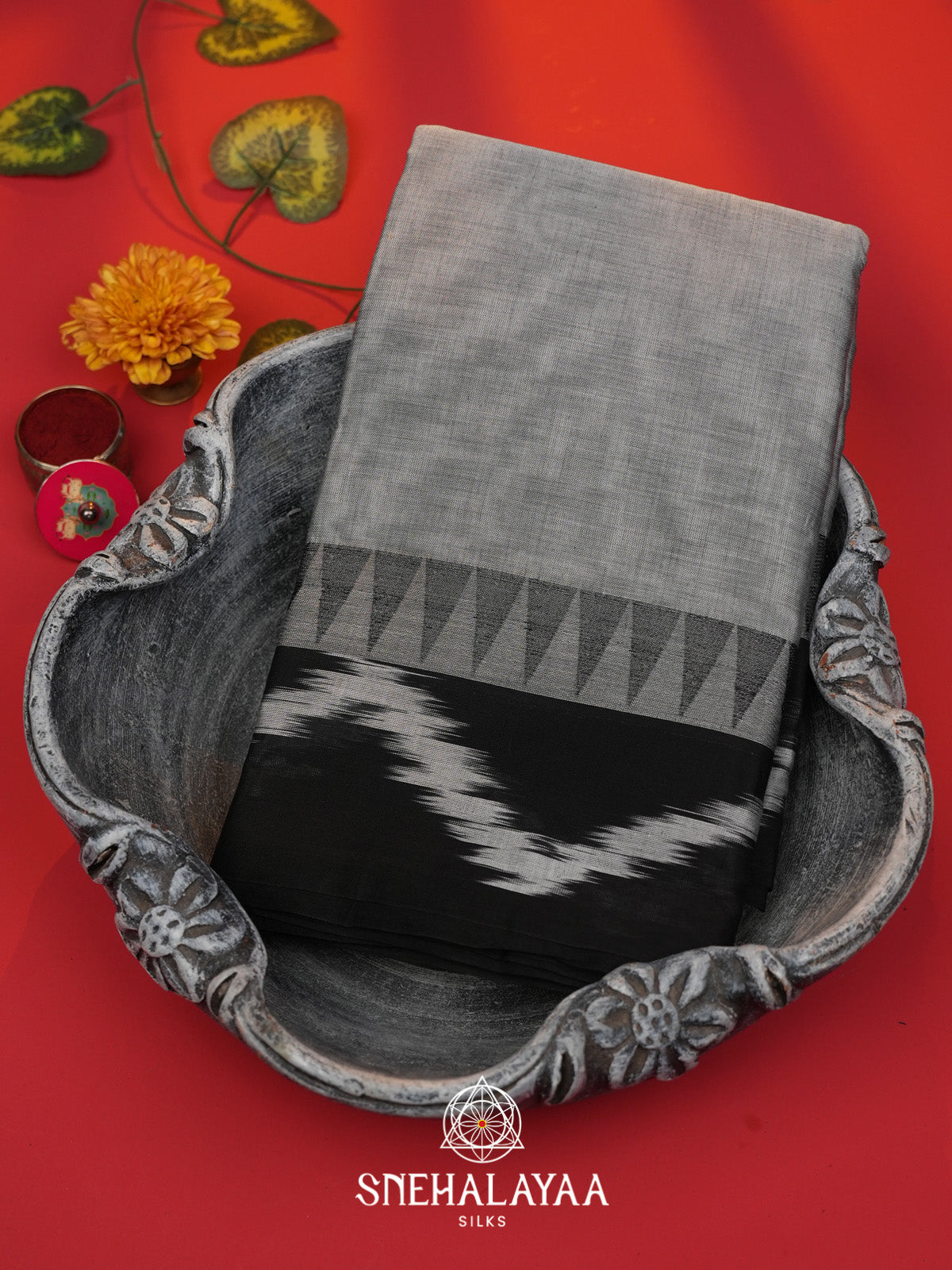 Grey Bengal Cotton Saree