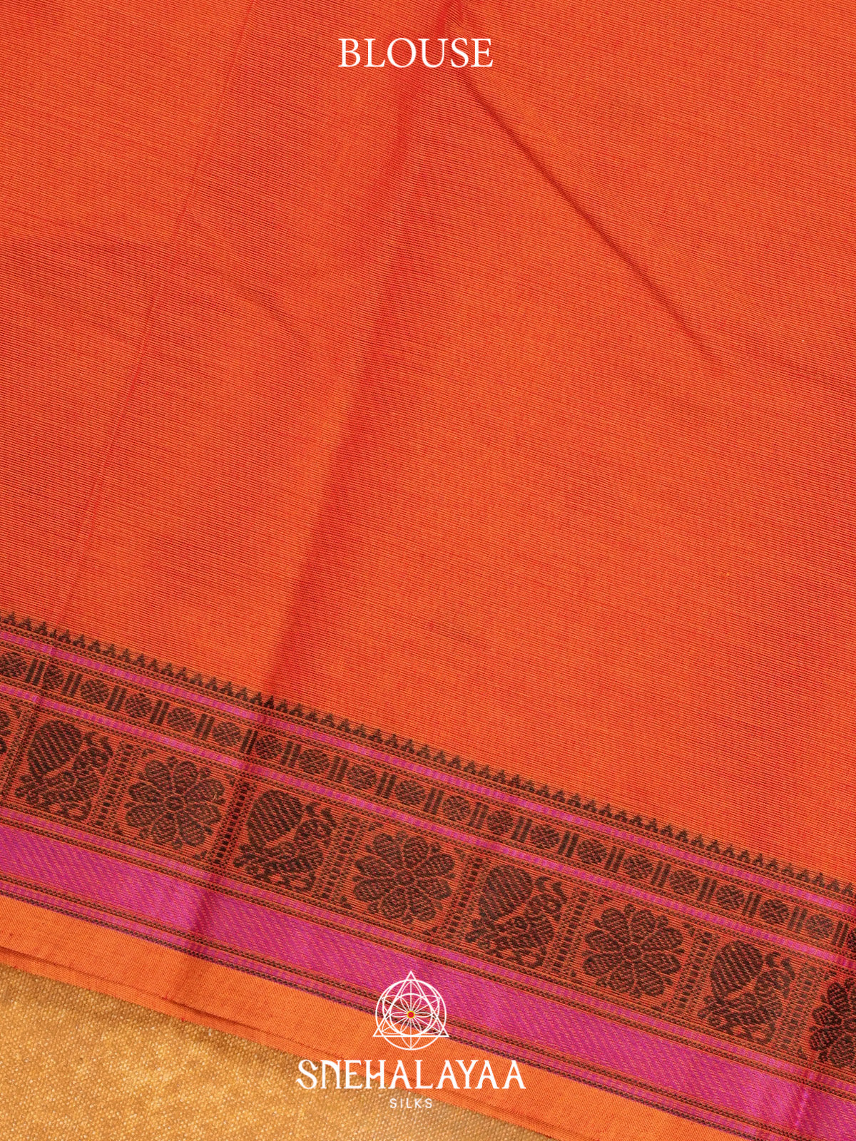Coral Orange Kanchi Cotton Saree