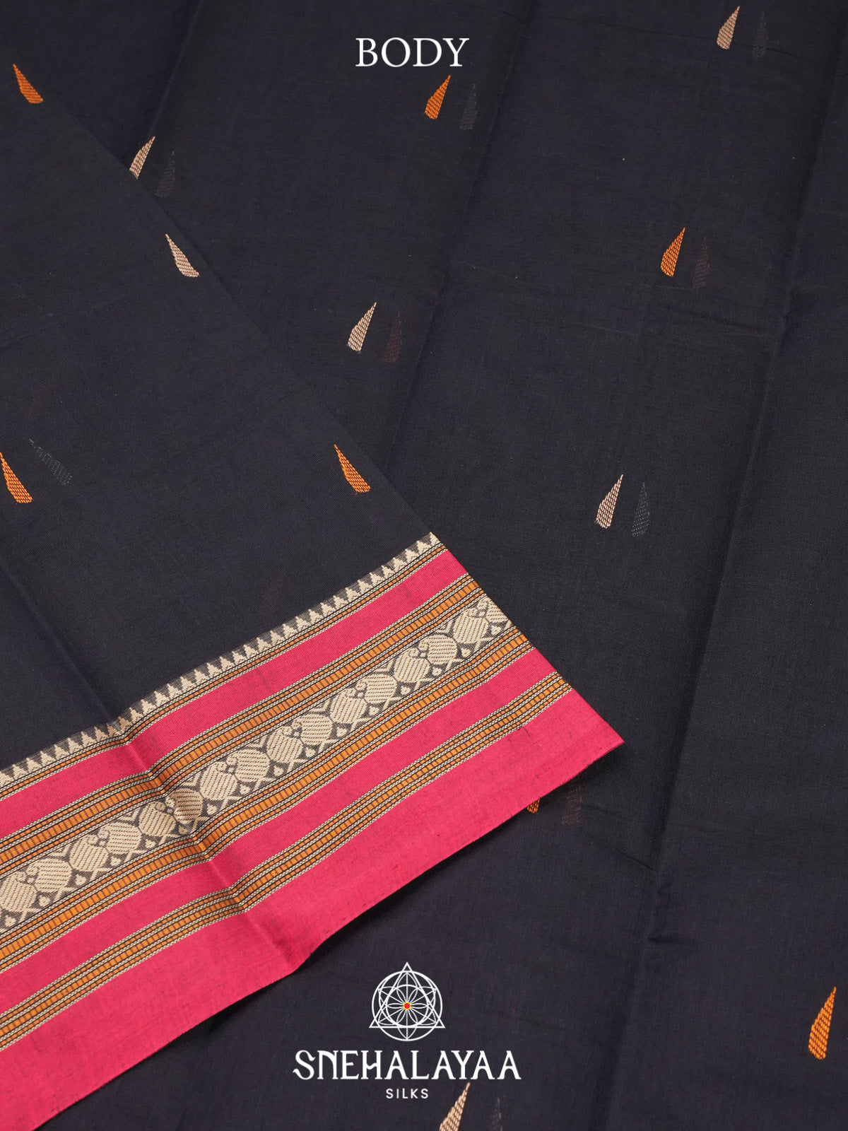 Charcol Black Kanchi Cotton Saree