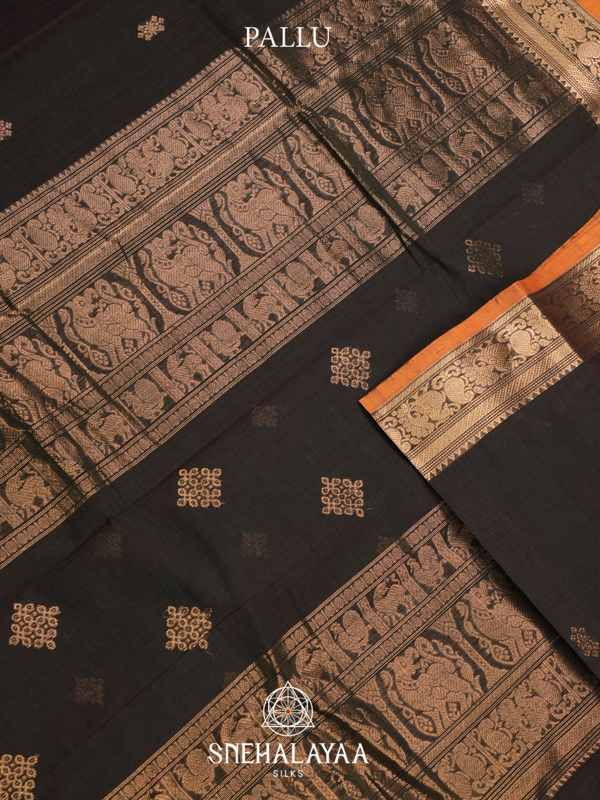 Forest Green Kanchi Cotton Saree