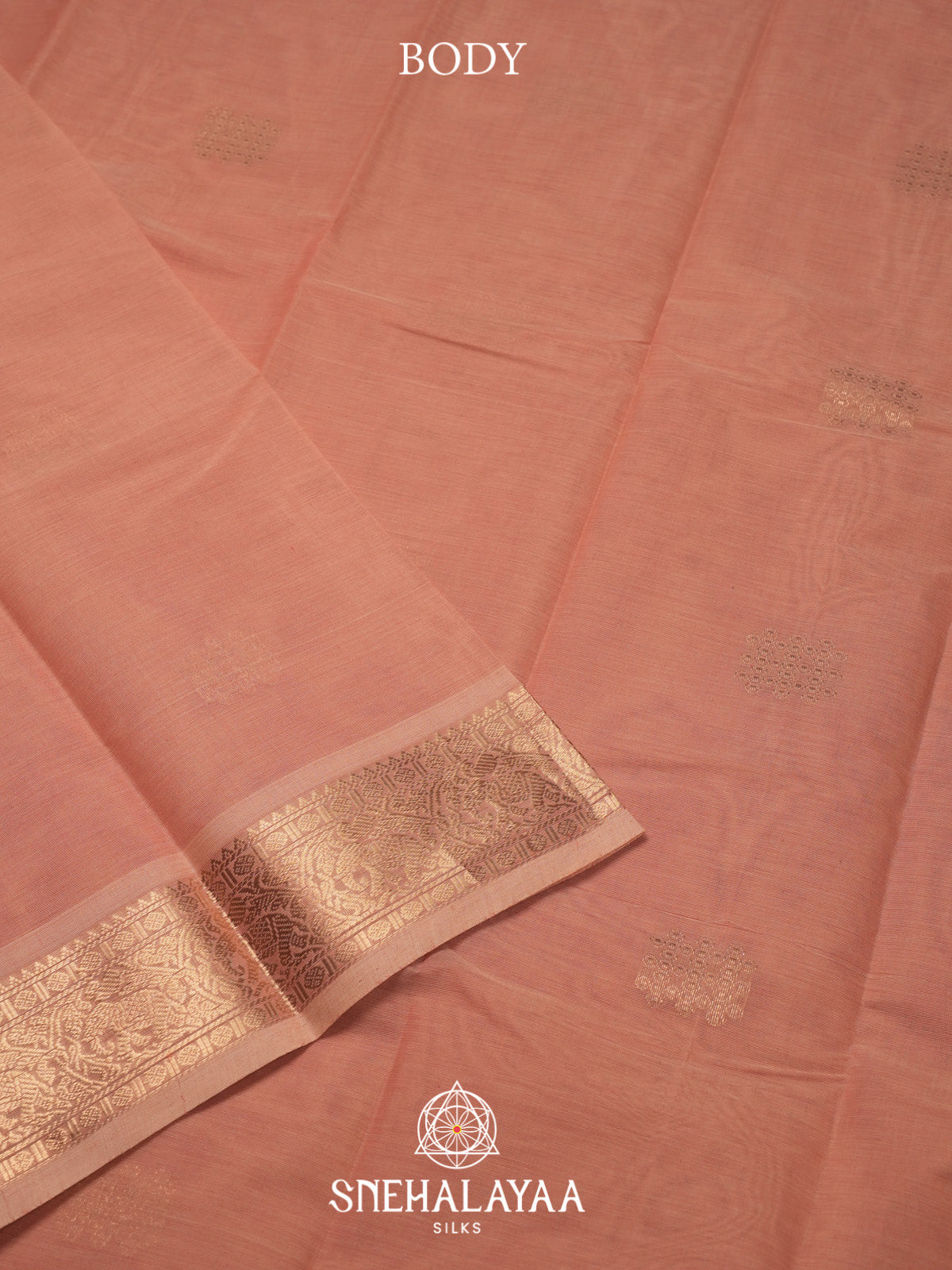 Pale Peach Kanchi Cotton Saree