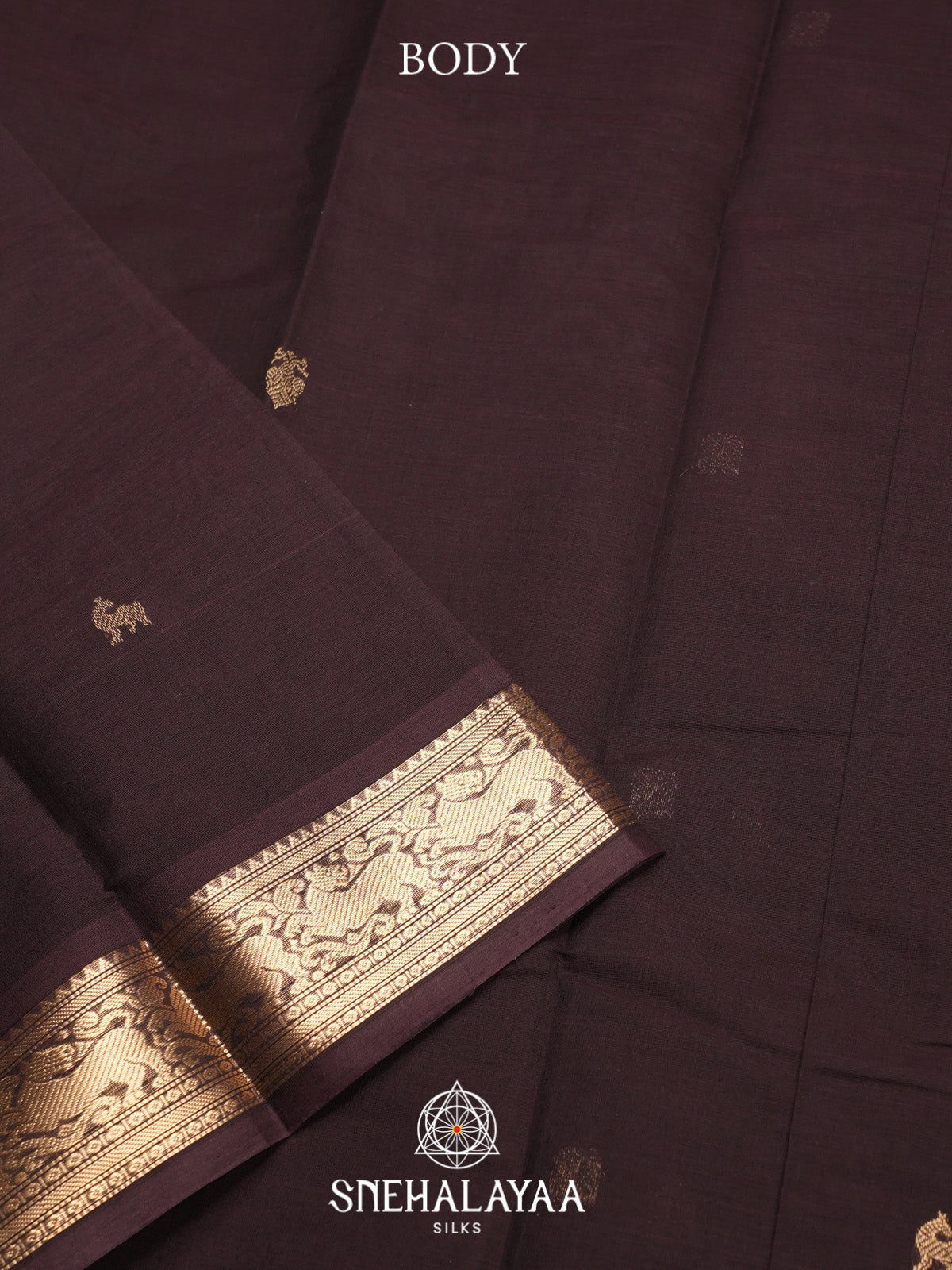 Coffee Brown Kanchi Cotton Saree