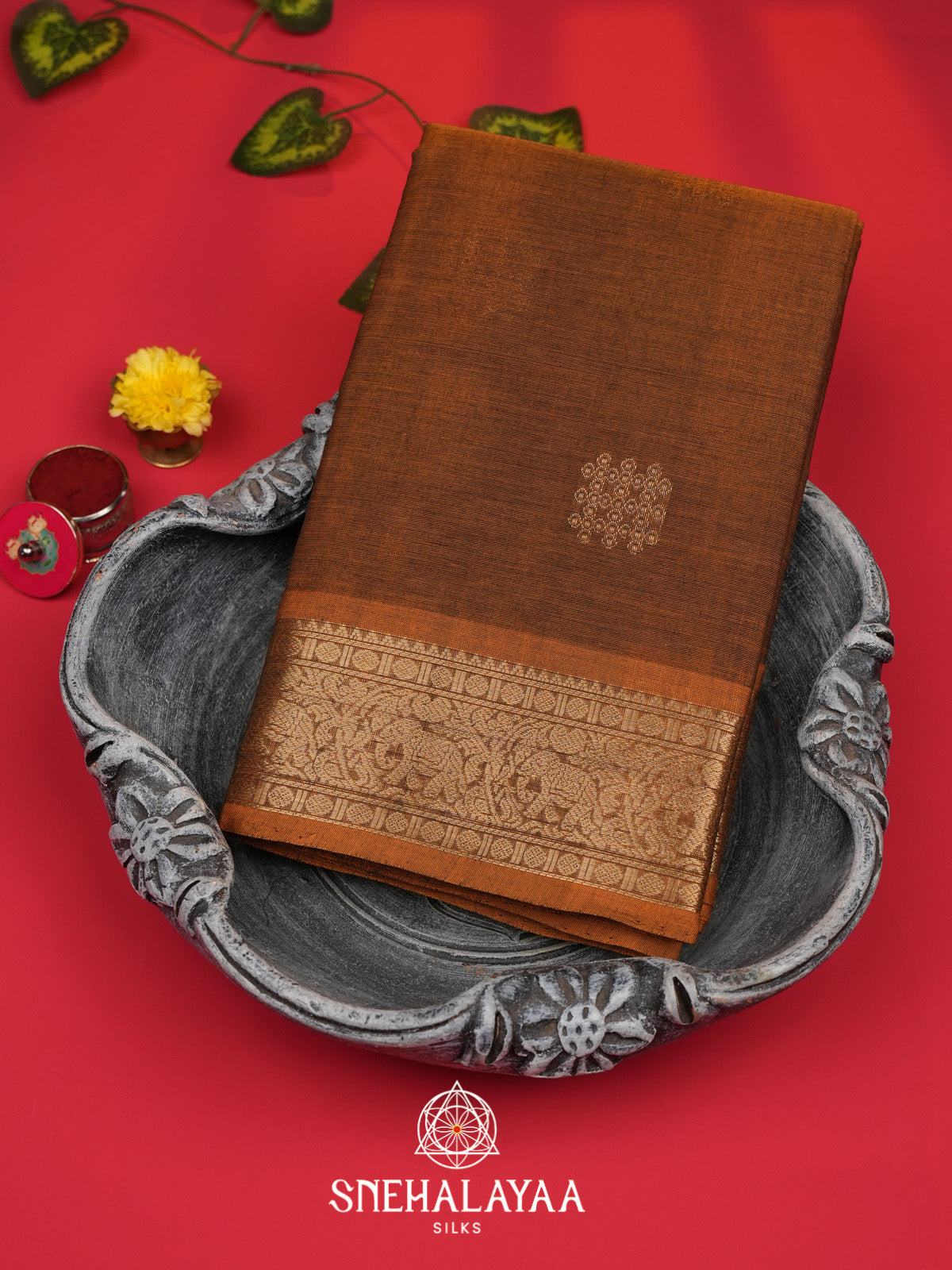Mustard Yellow Kanchi Cotton Saree