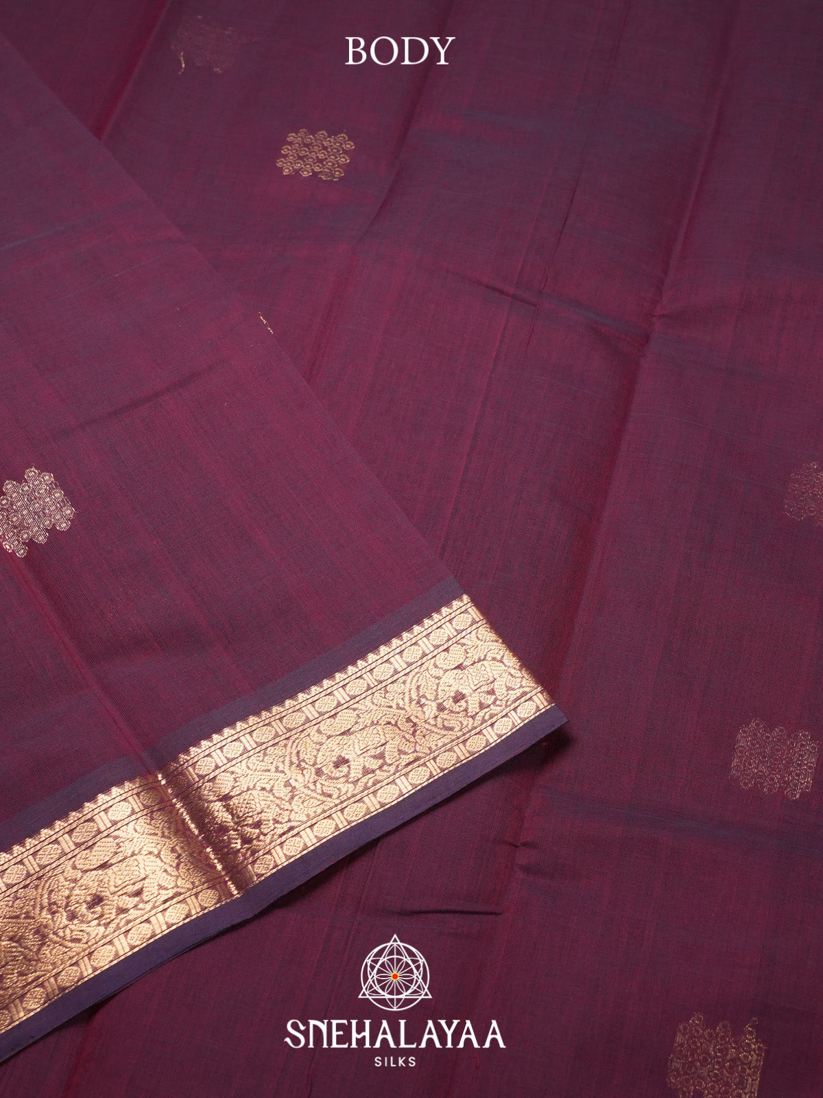 Wine Kanchi Cotton Saree