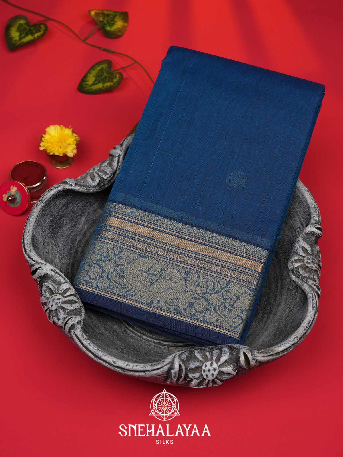 Blue Kanchi Cotton Saree