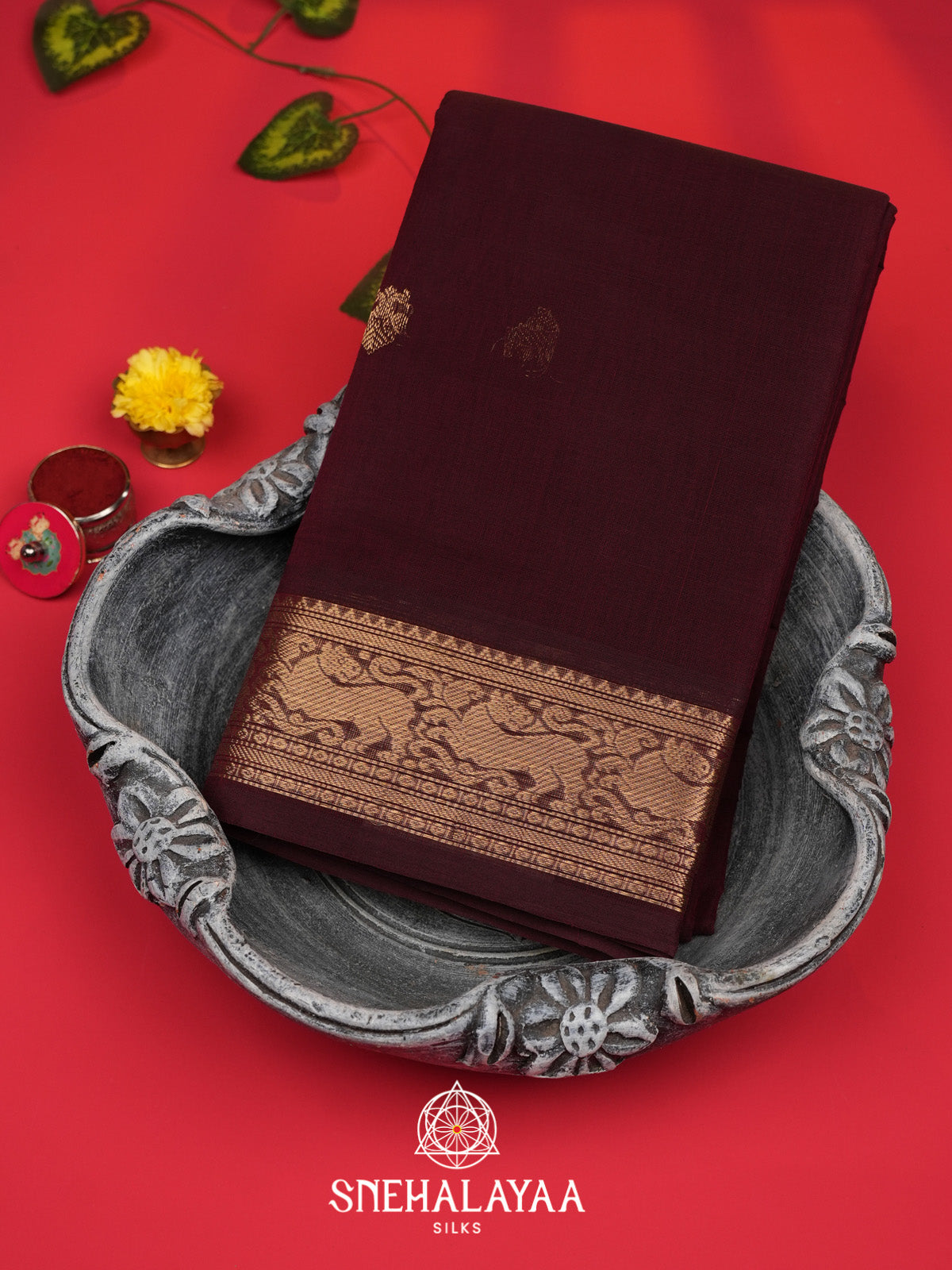 Maroon Kanchi Cotton Saree