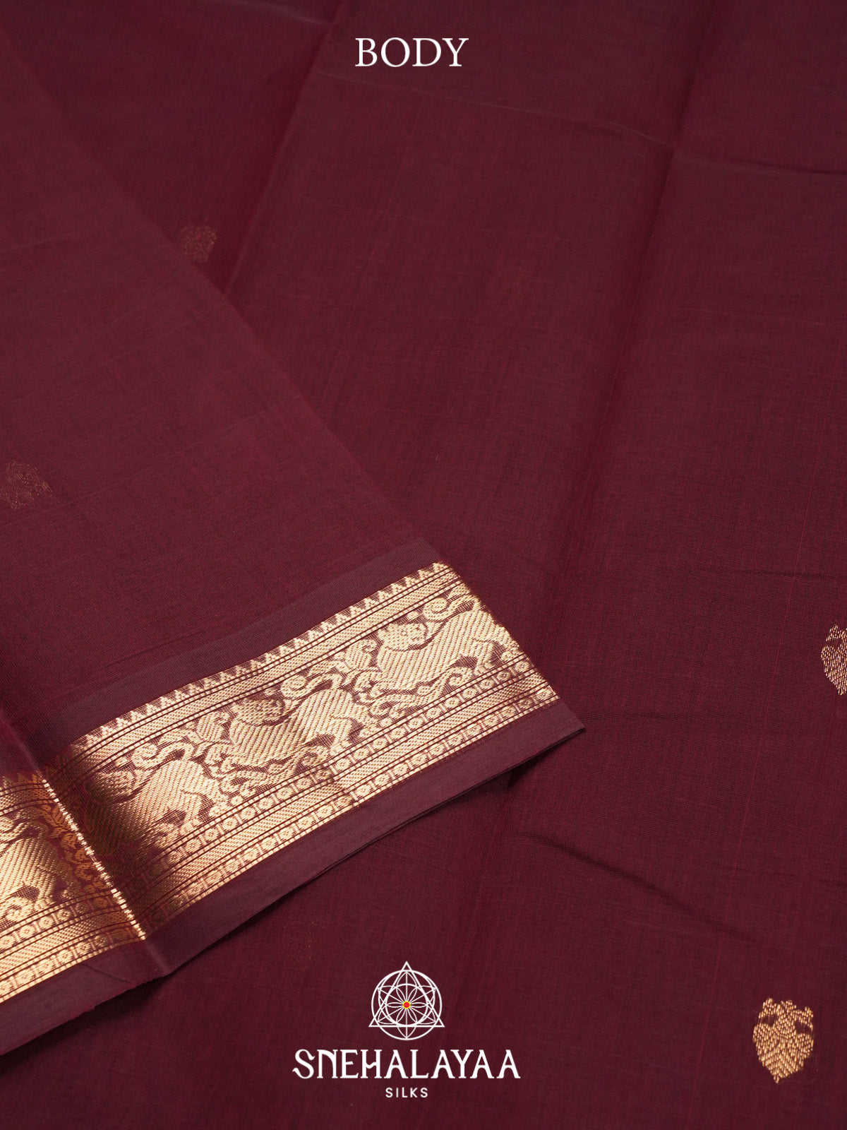 Maroon Kanchi Cotton Saree