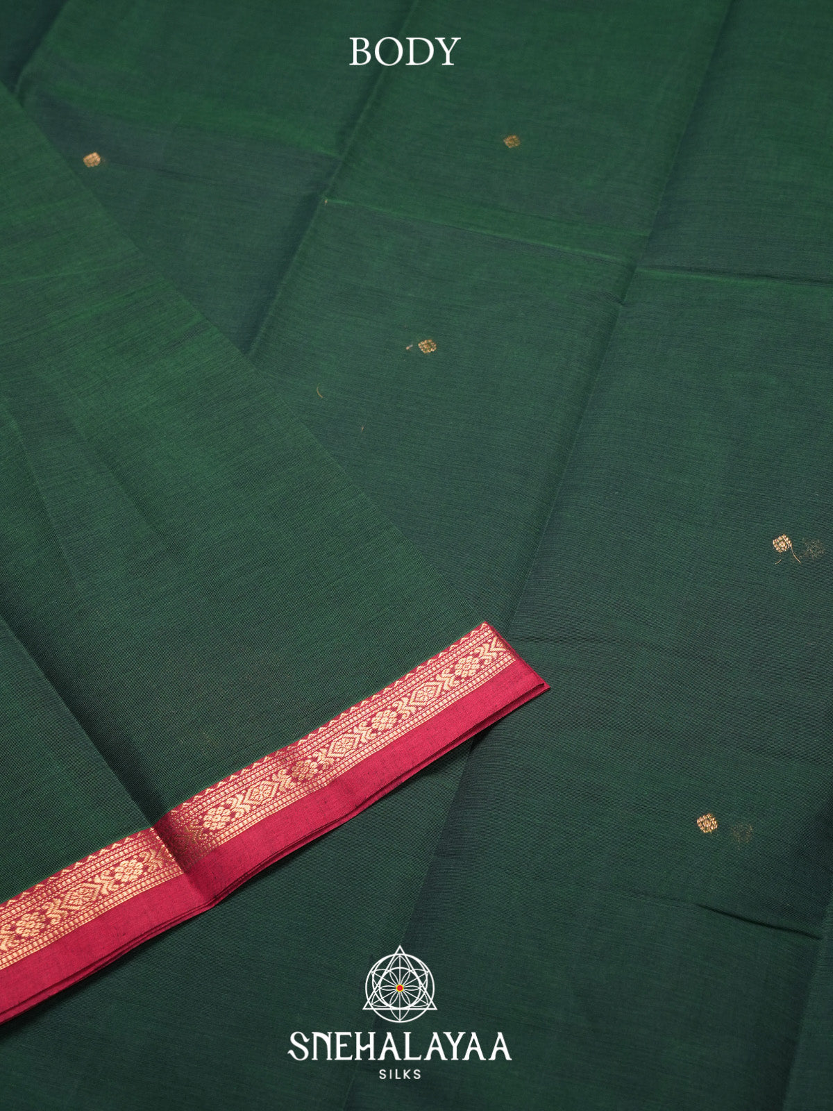Forest Green Kanchi Cotton Saree
