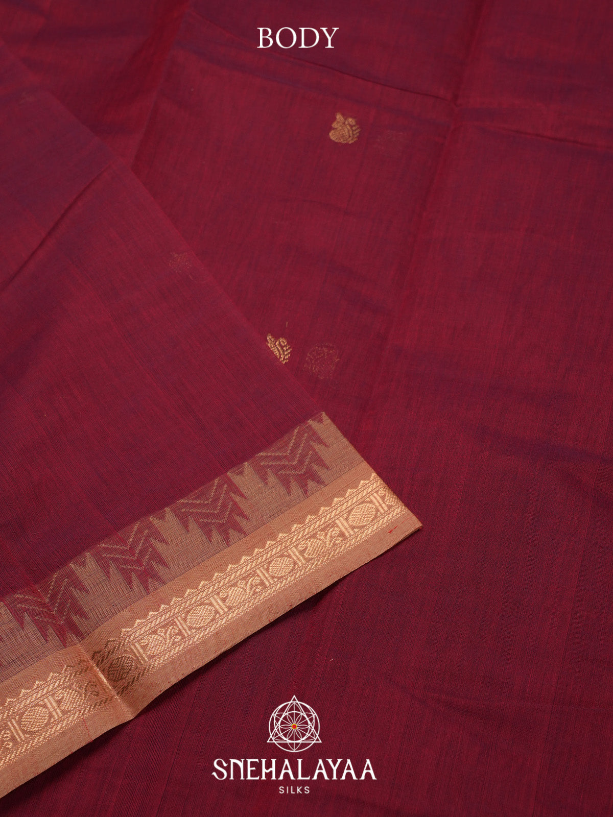 Maroon Kanchi Cotton Saree