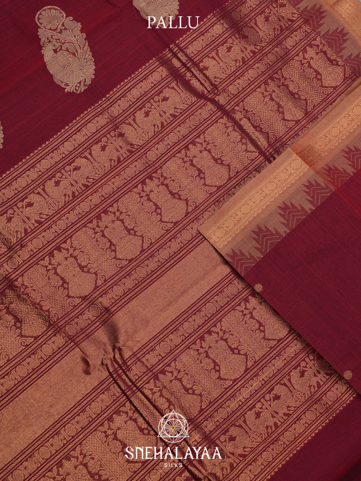 Maroon Kanchi Cotton Saree
