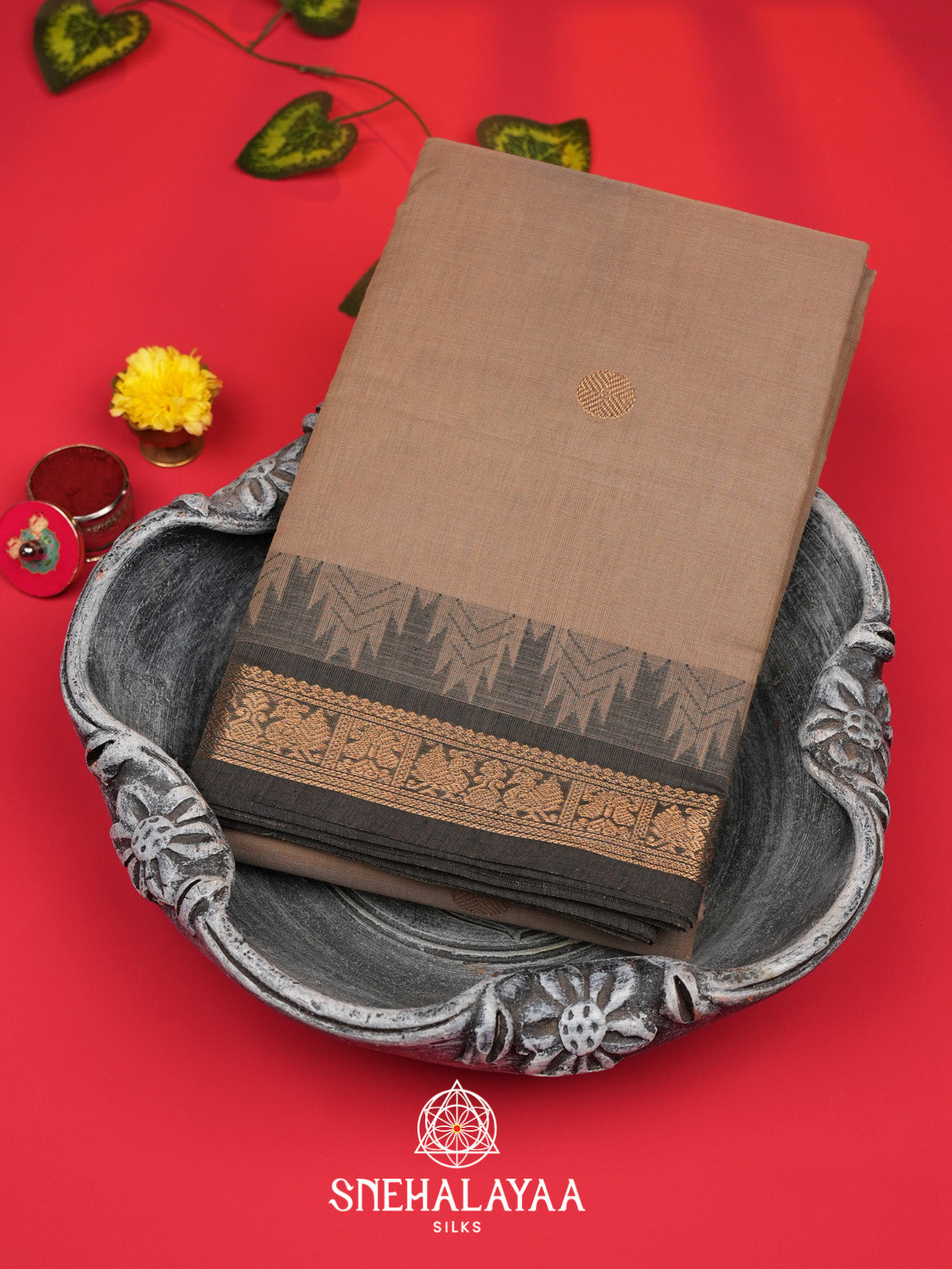 Beige Kanchi Cotton Saree