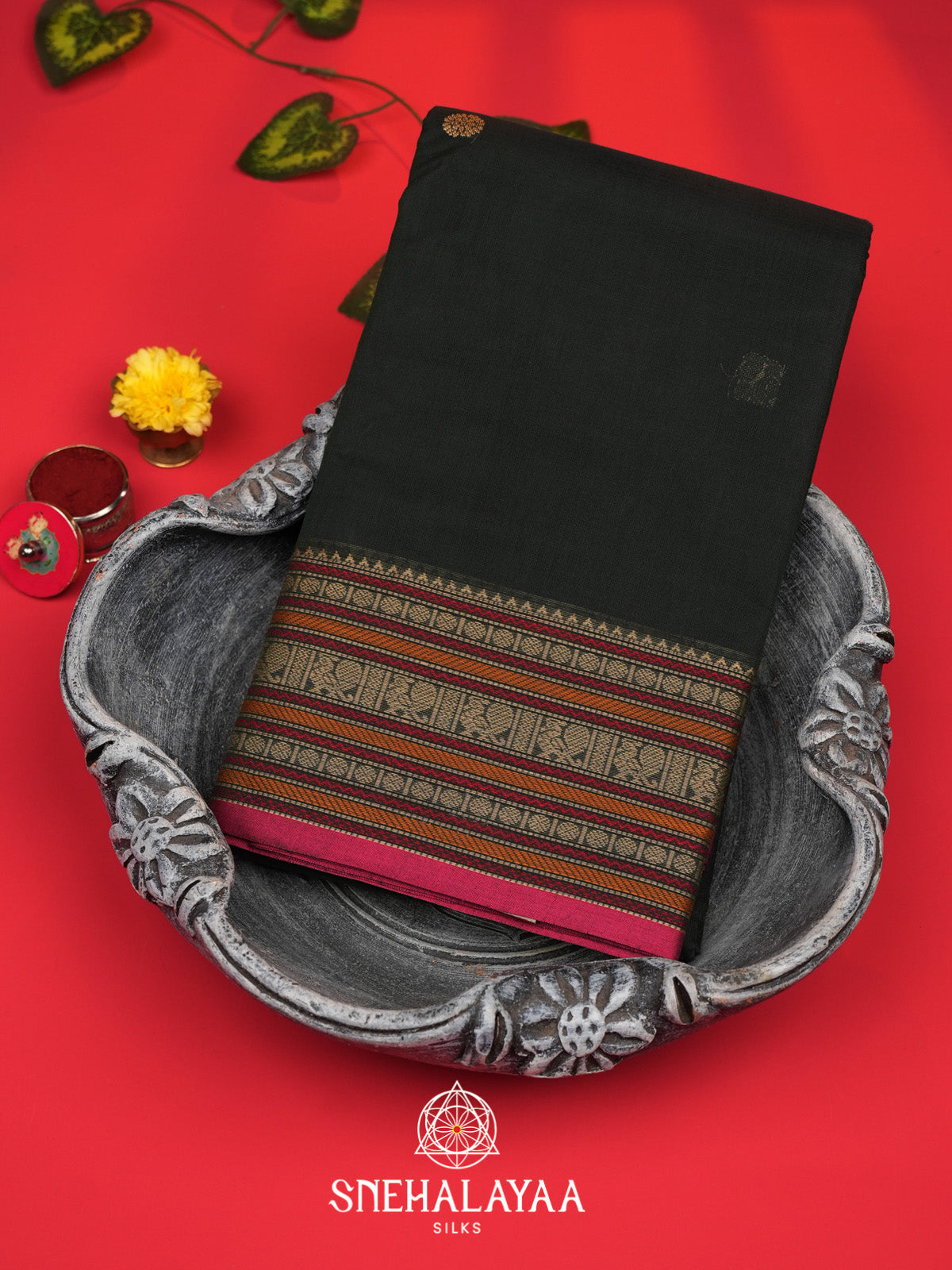 Forest Green Kanchi Cotton Saree