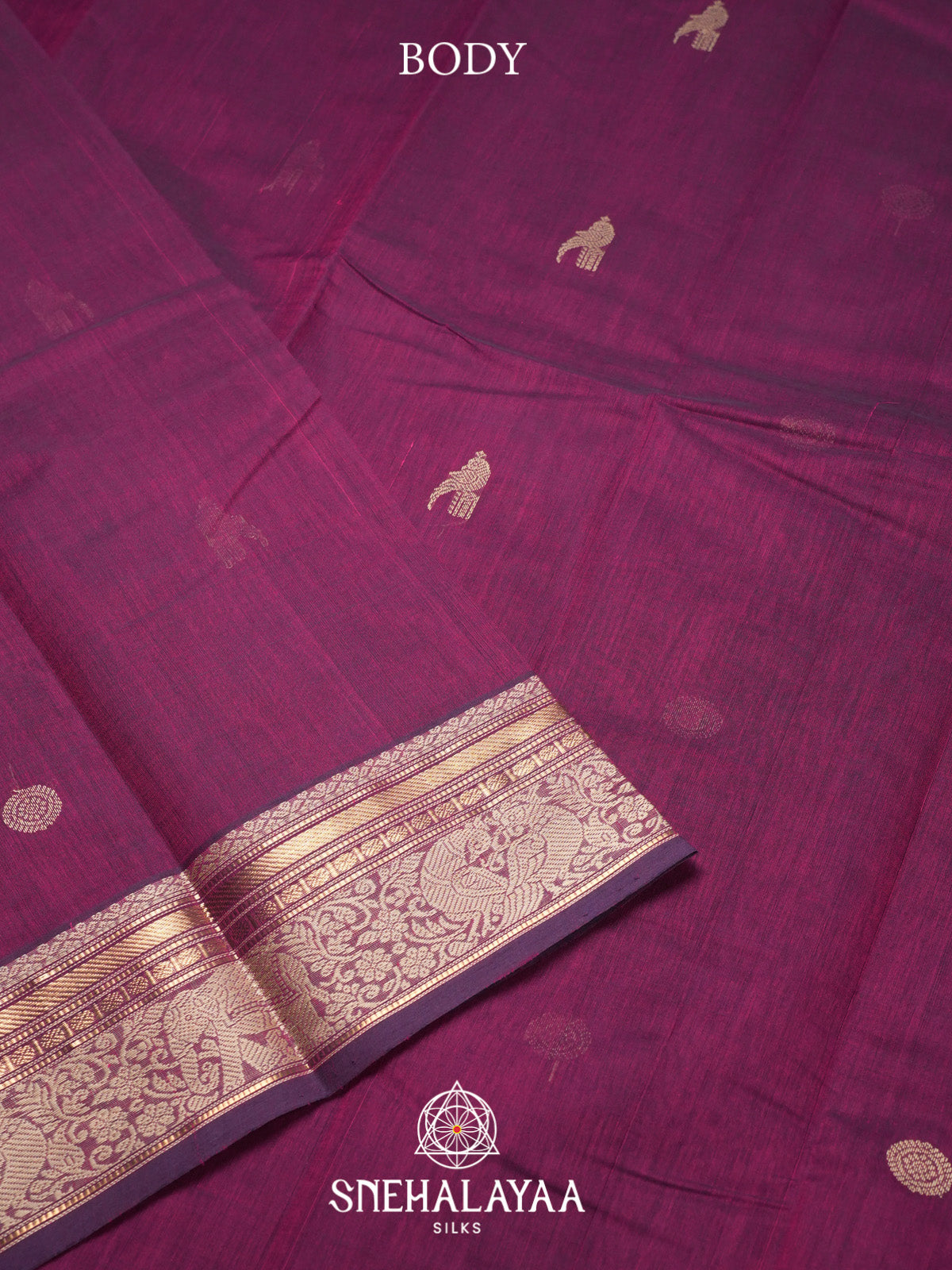 Magenta Kanchi Cotton Saree