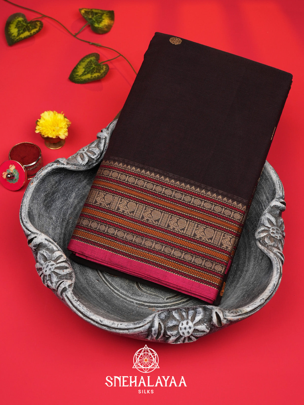 Coffee Brown Kanchi Cotton Saree