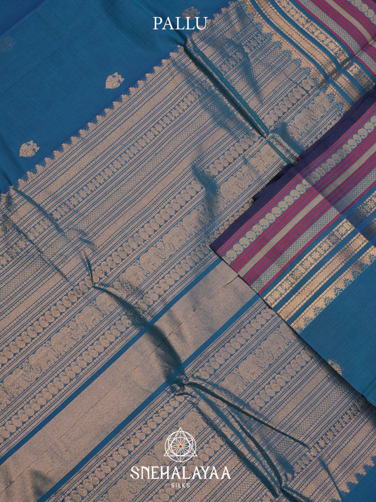 Peacock Blue Kanchi Cotton Saree