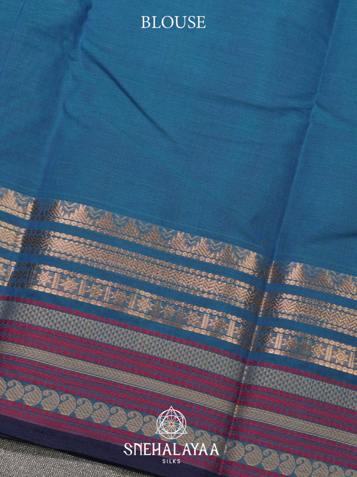 Peacock Blue Kanchi Cotton Saree