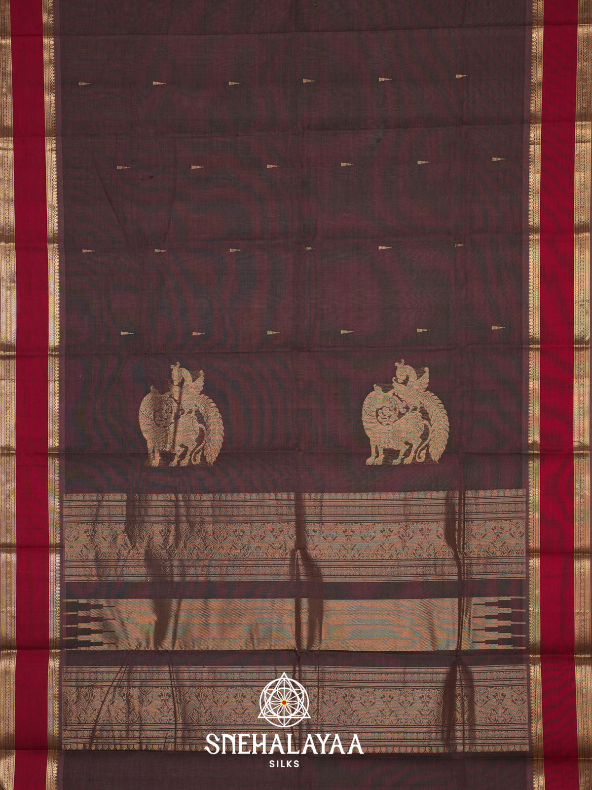 Brown Kanchi Cotton Saree