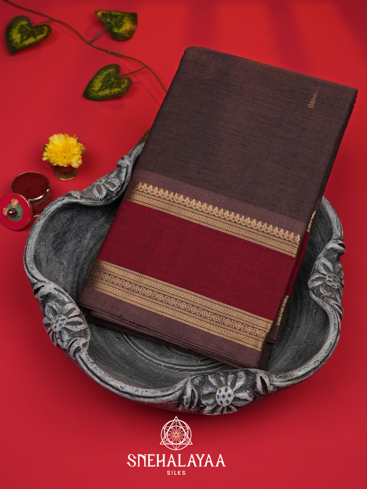 Brown Kanchi Cotton Saree