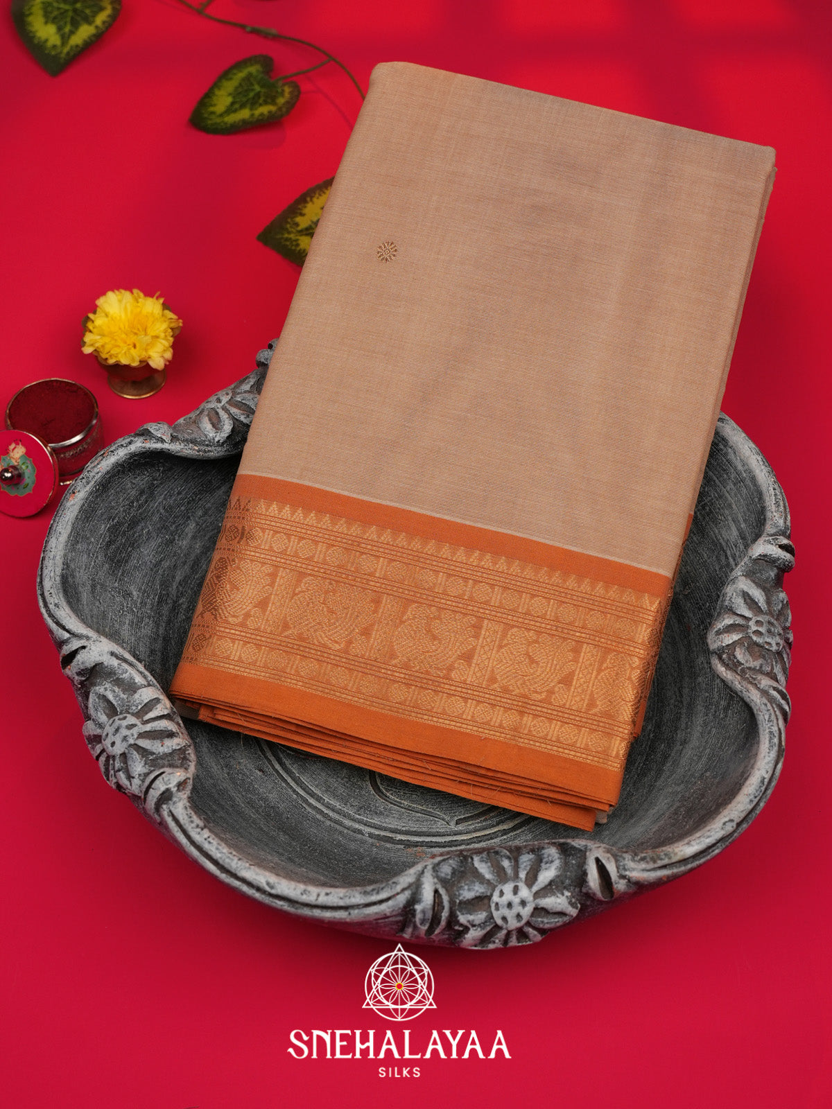 Beige Kanchi Cotton Saree