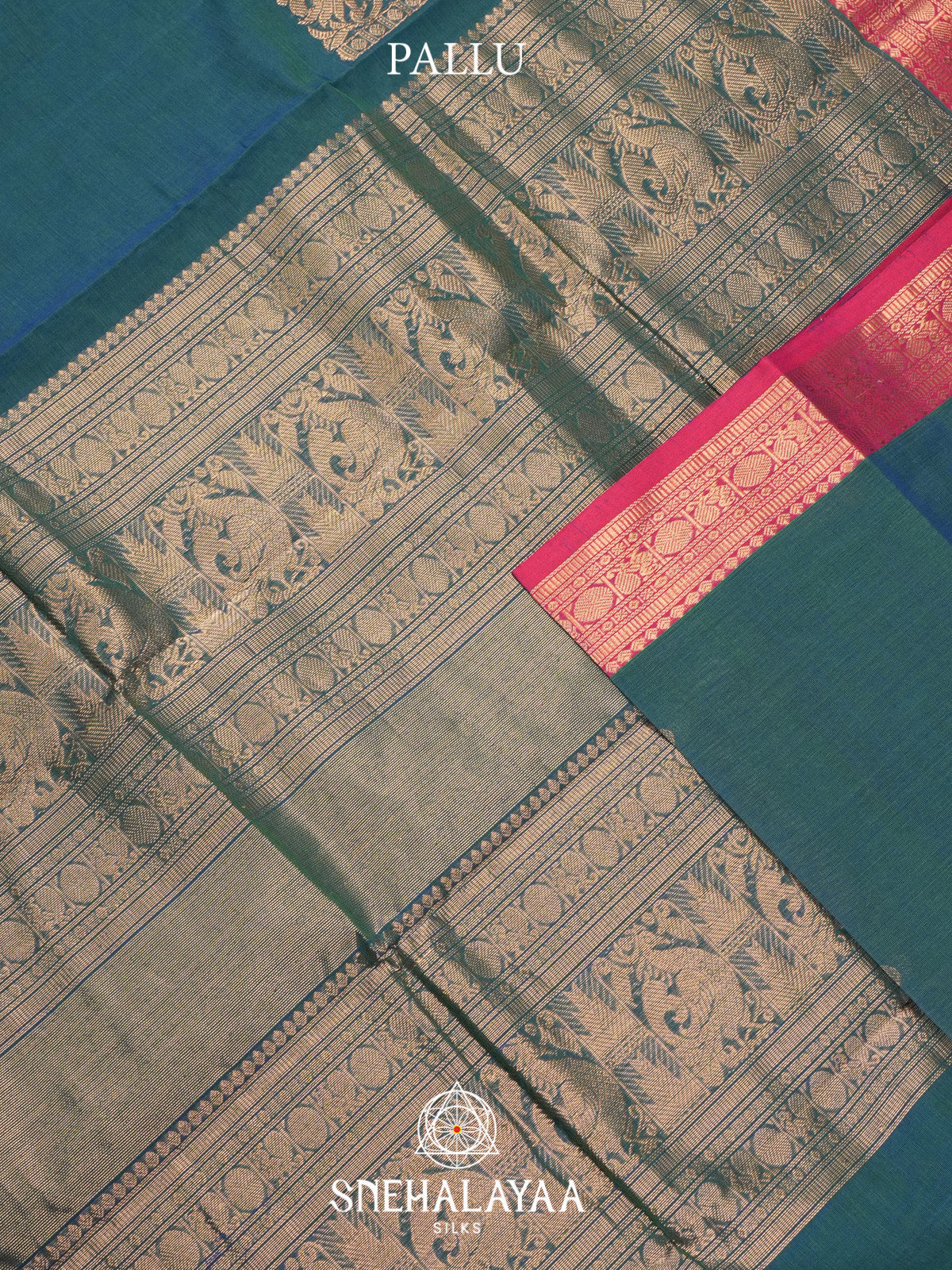 Teal Green Kanchi Cotton Saree