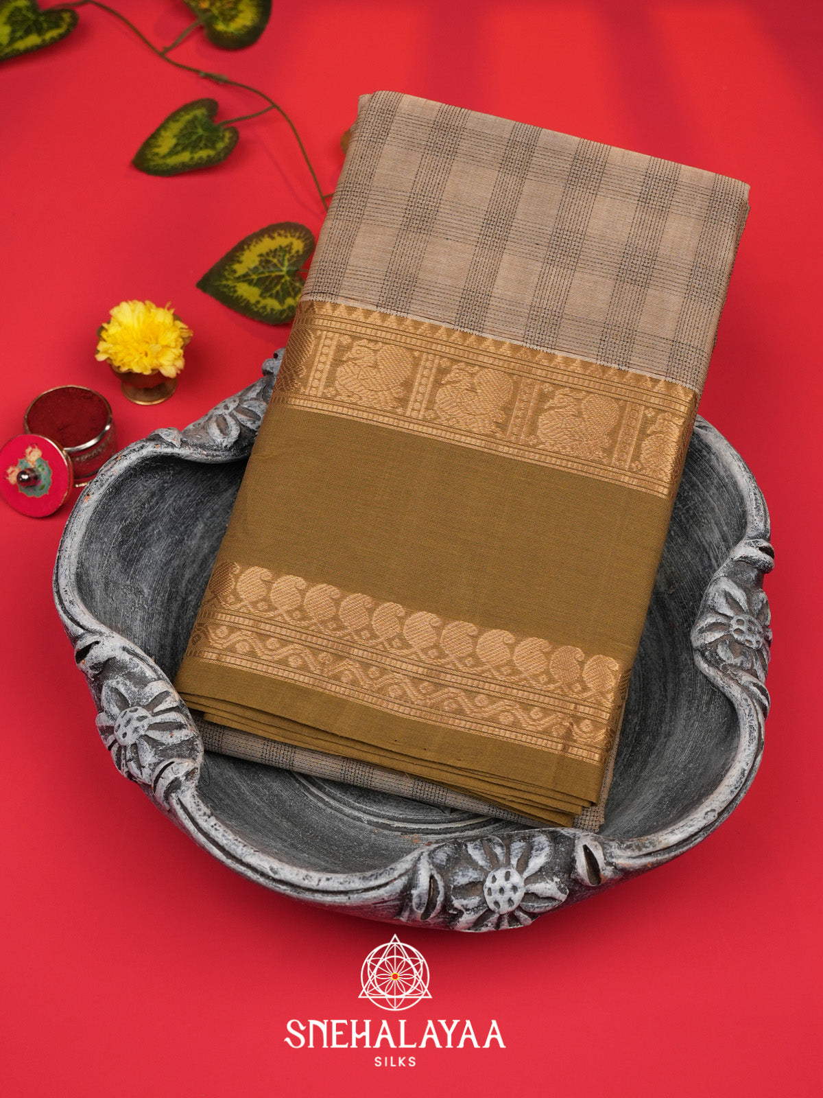 Beige Kanchi Cotton Saree
