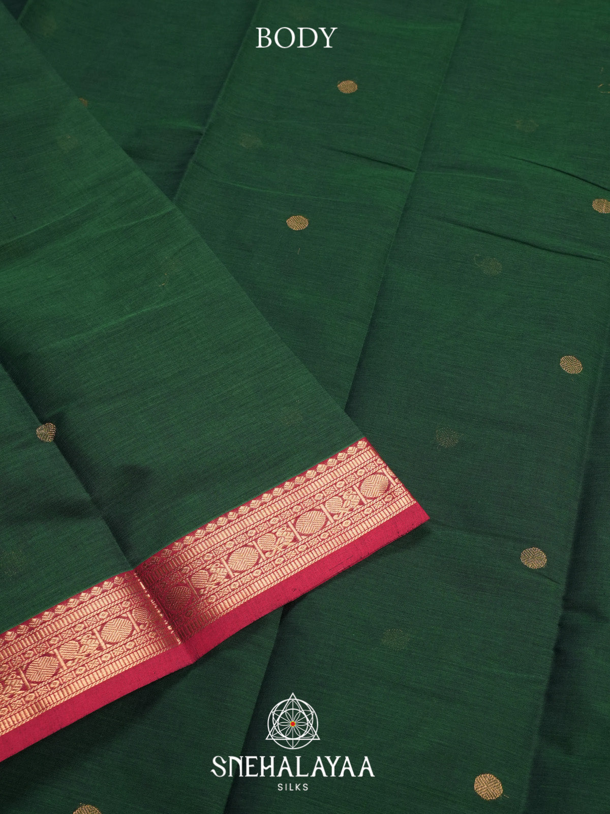 Forest Green Kanchi Cotton Saree