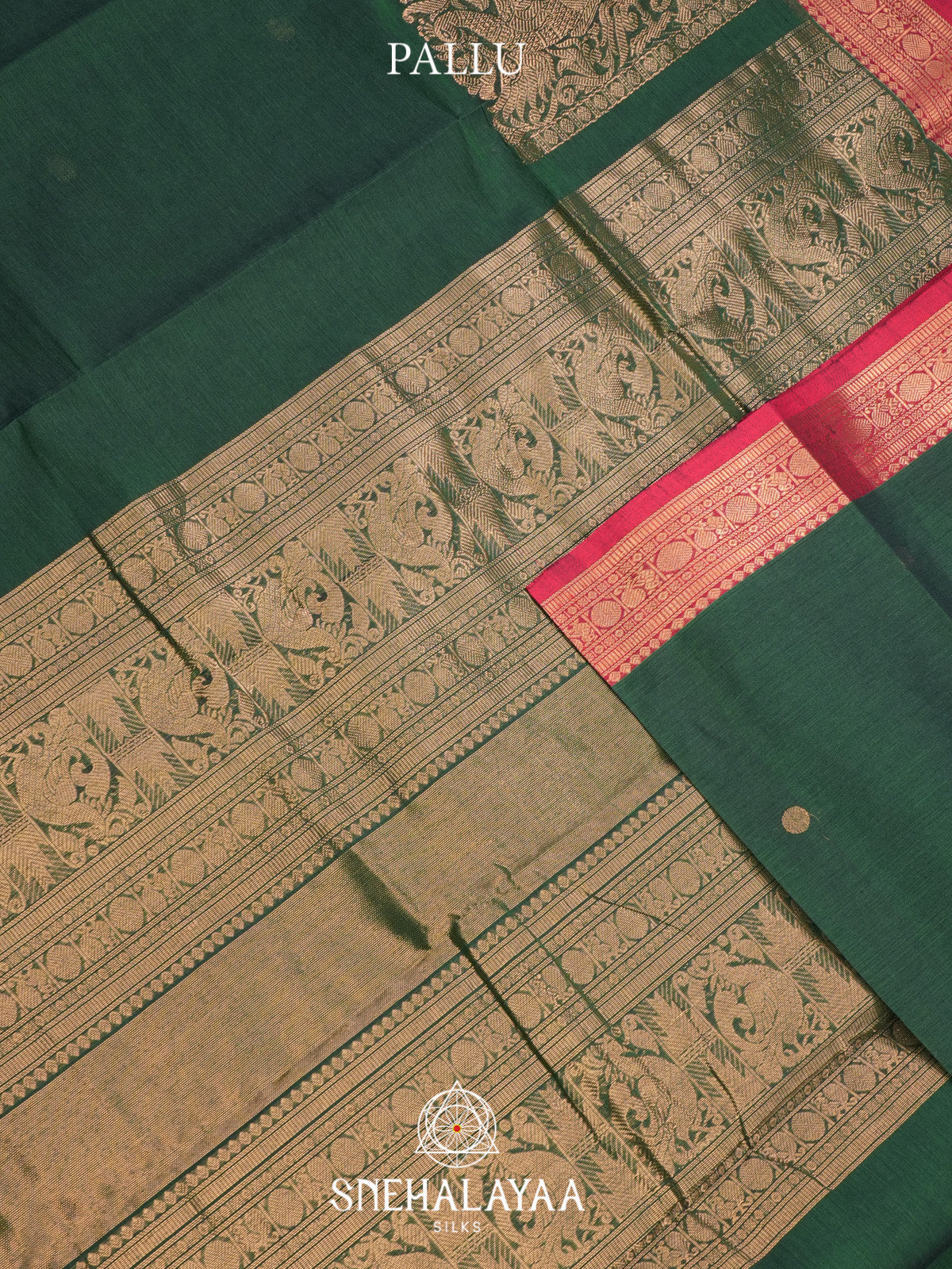 Forest Green Kanchi Cotton Saree