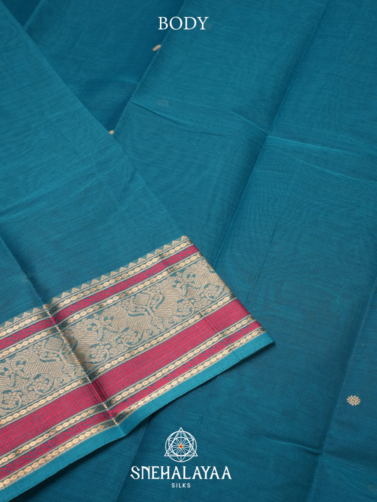 Teal Blue Kanchi Cotton Saree