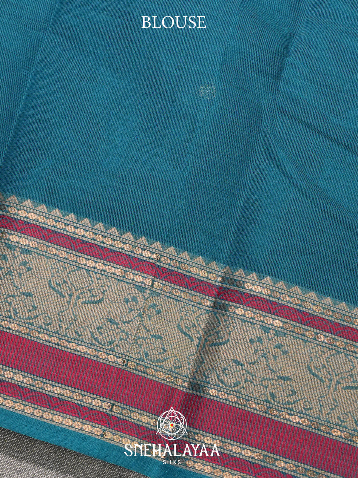Teal Blue Kanchi Cotton Saree