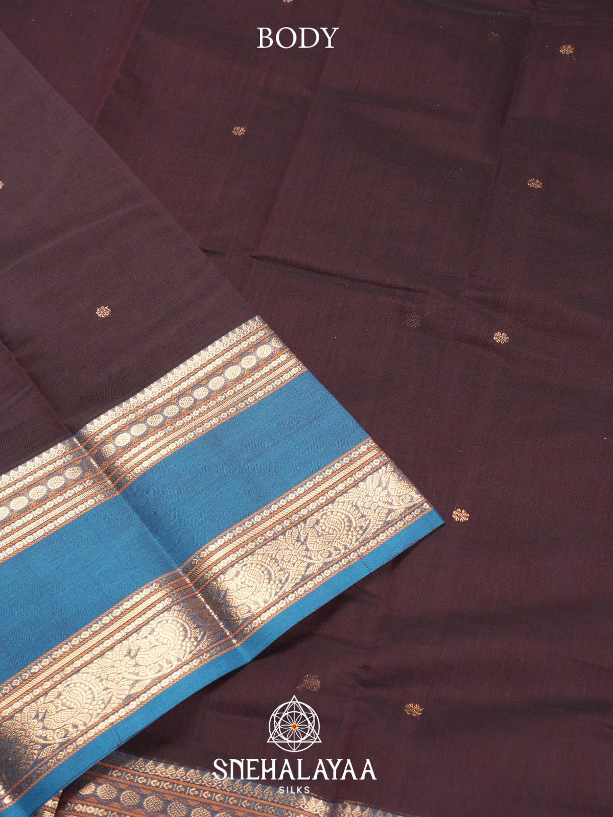 Chocolate Brown Kanchi Cotton Saree