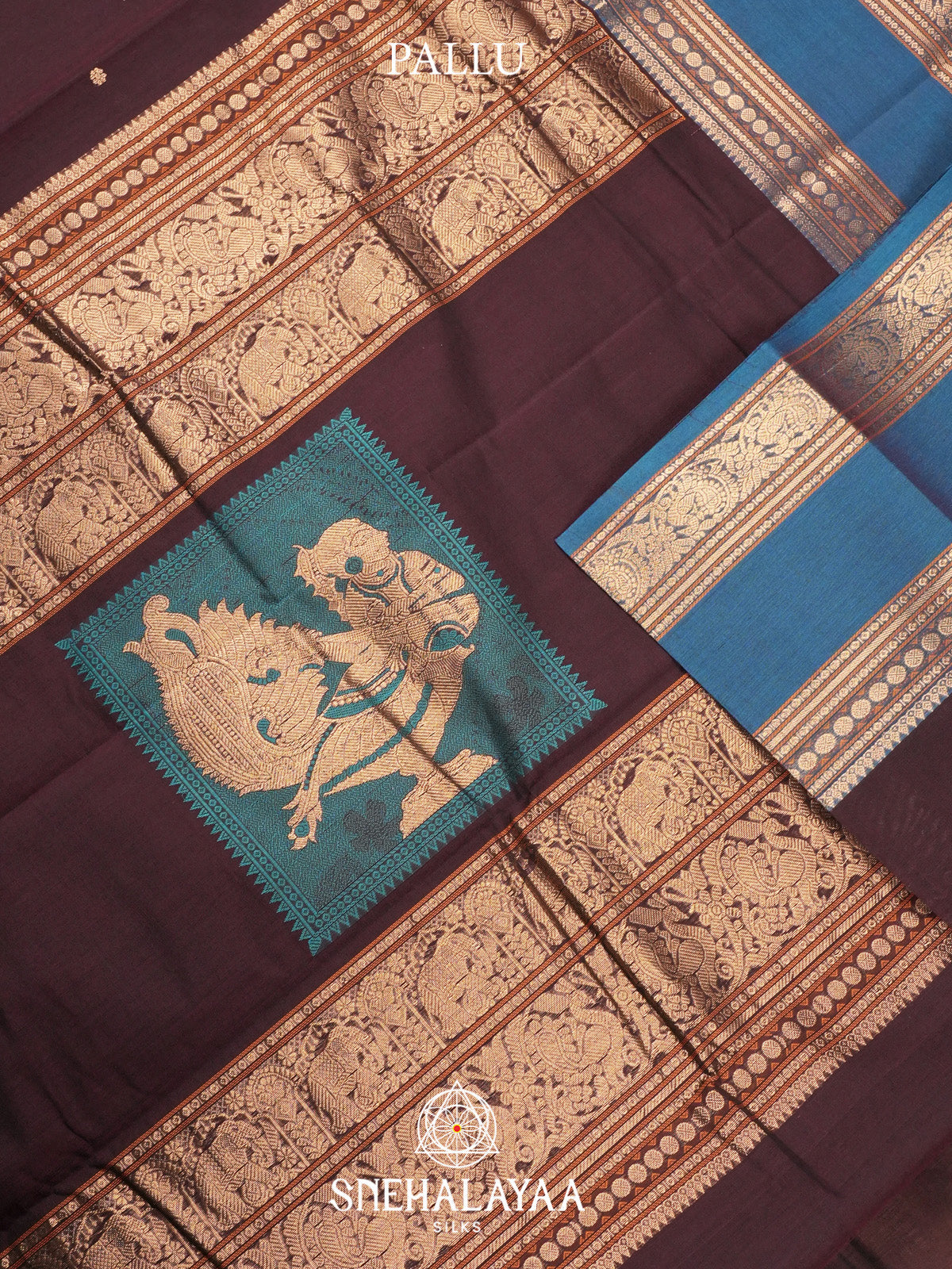 Chocolate Brown Kanchi Cotton Saree